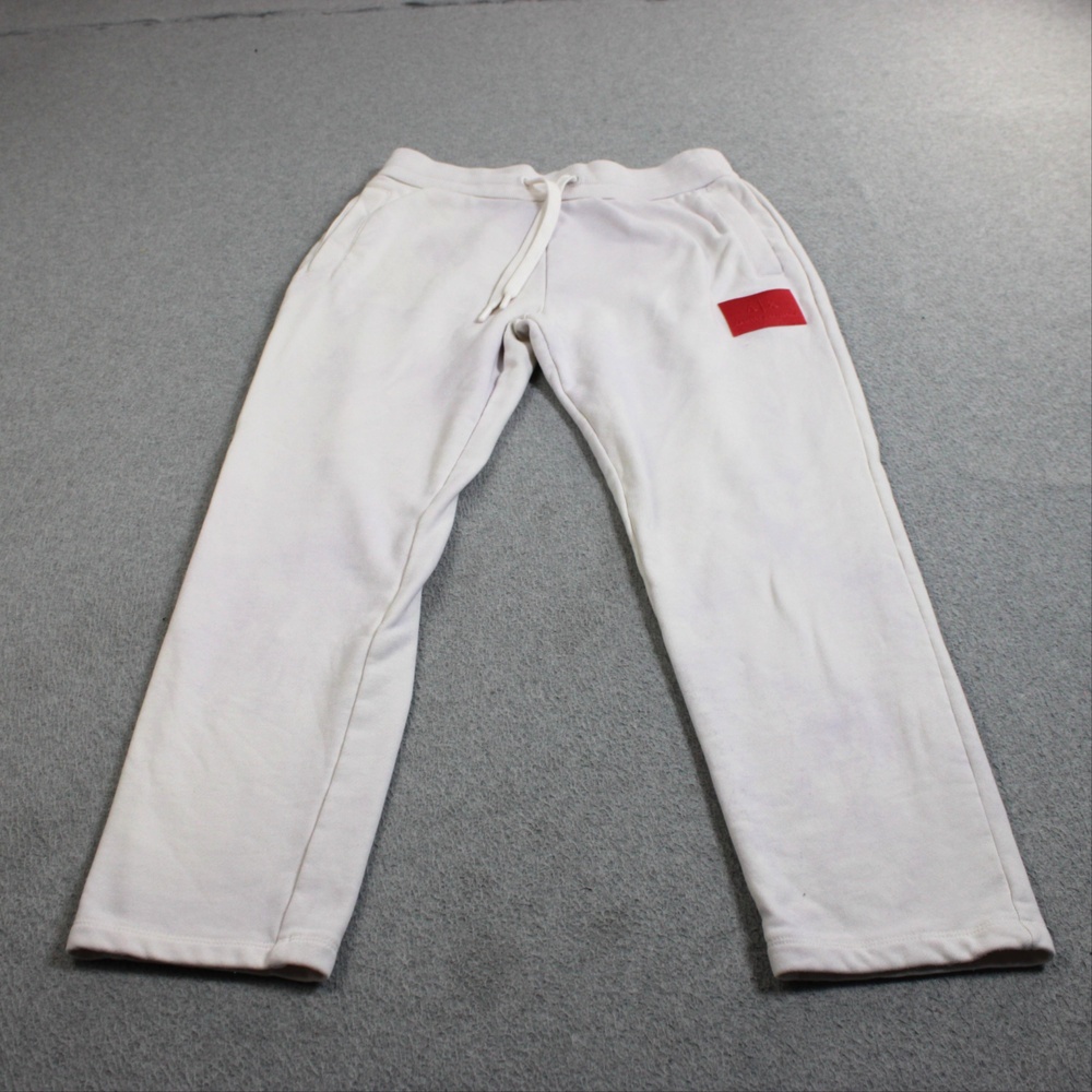 Armani Exchange Sweatpants Mens Medium White Cropped Elastic Waist Comfortable